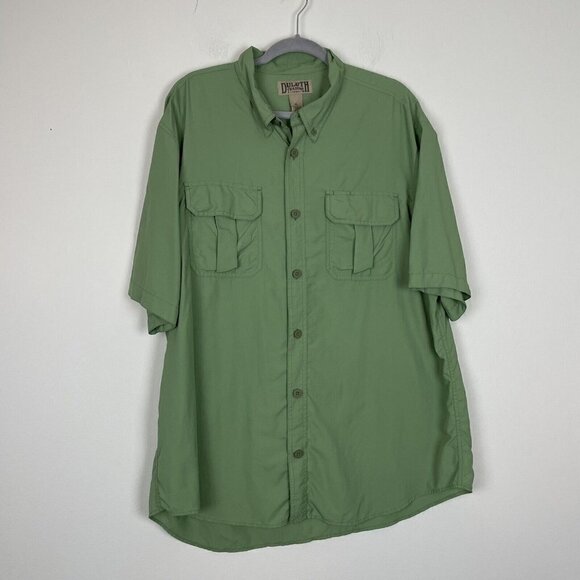 Duluth Trading Company Green 100% Nylon Button Down Shirt Mens Size XL - Picture 1 of 4